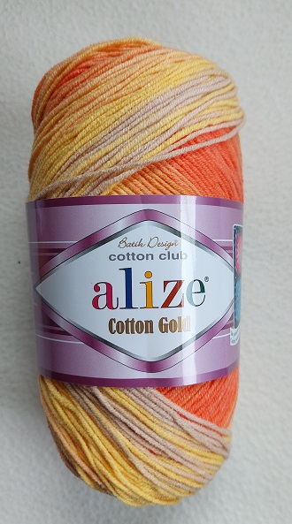 Cotton Gold Batik Design Yarn / Alize